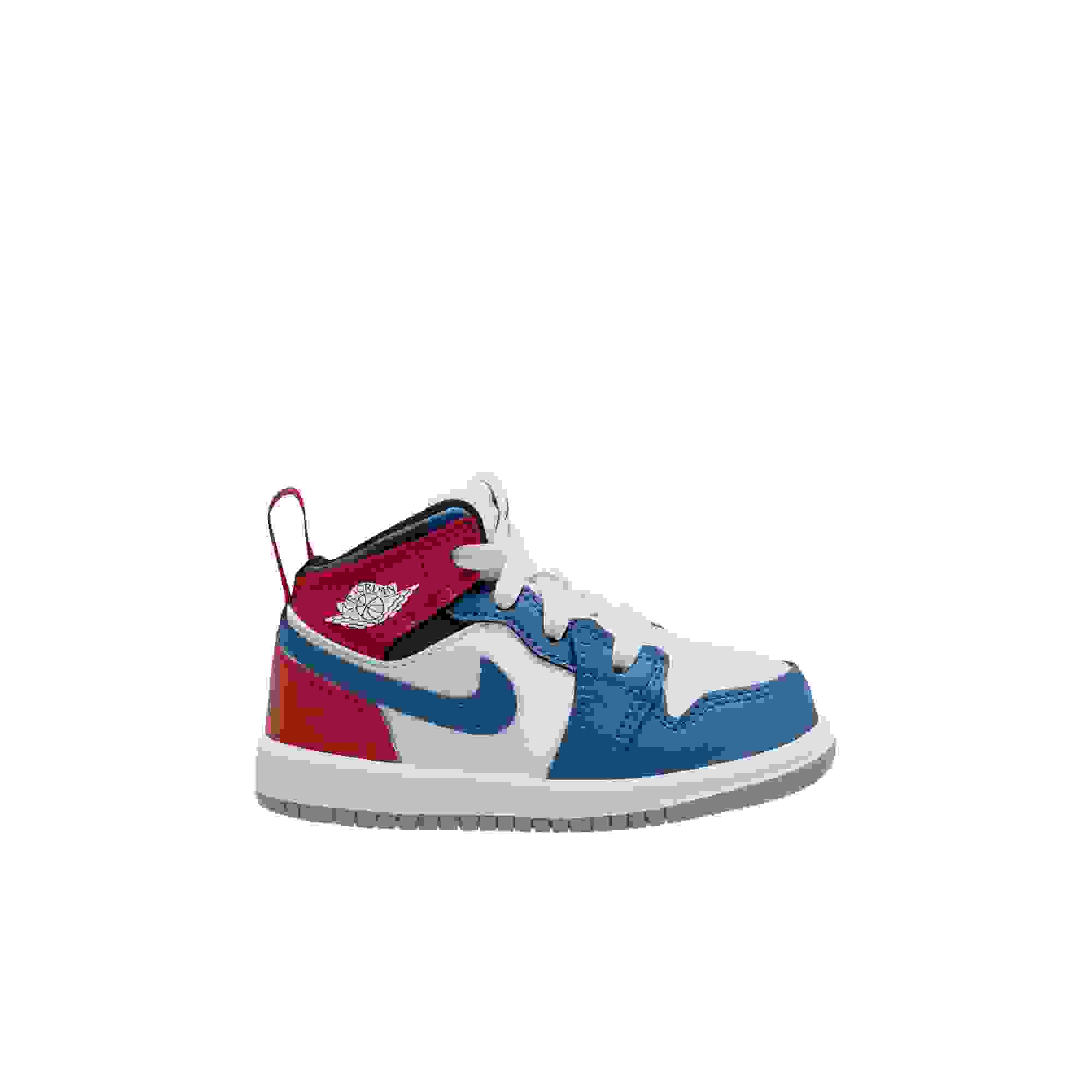 Jordan 1 Mid Toddler Boys' "True Blue/Summit White/Varsity Red/Black" Shoe